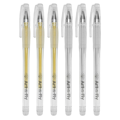 Gold and Silver Gel Pens - Set of 6 Total