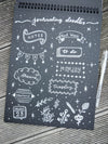 Journaling Doodles with Art-n-Fly White Gel Pen on Art-N-Fly Black Sketch Pad