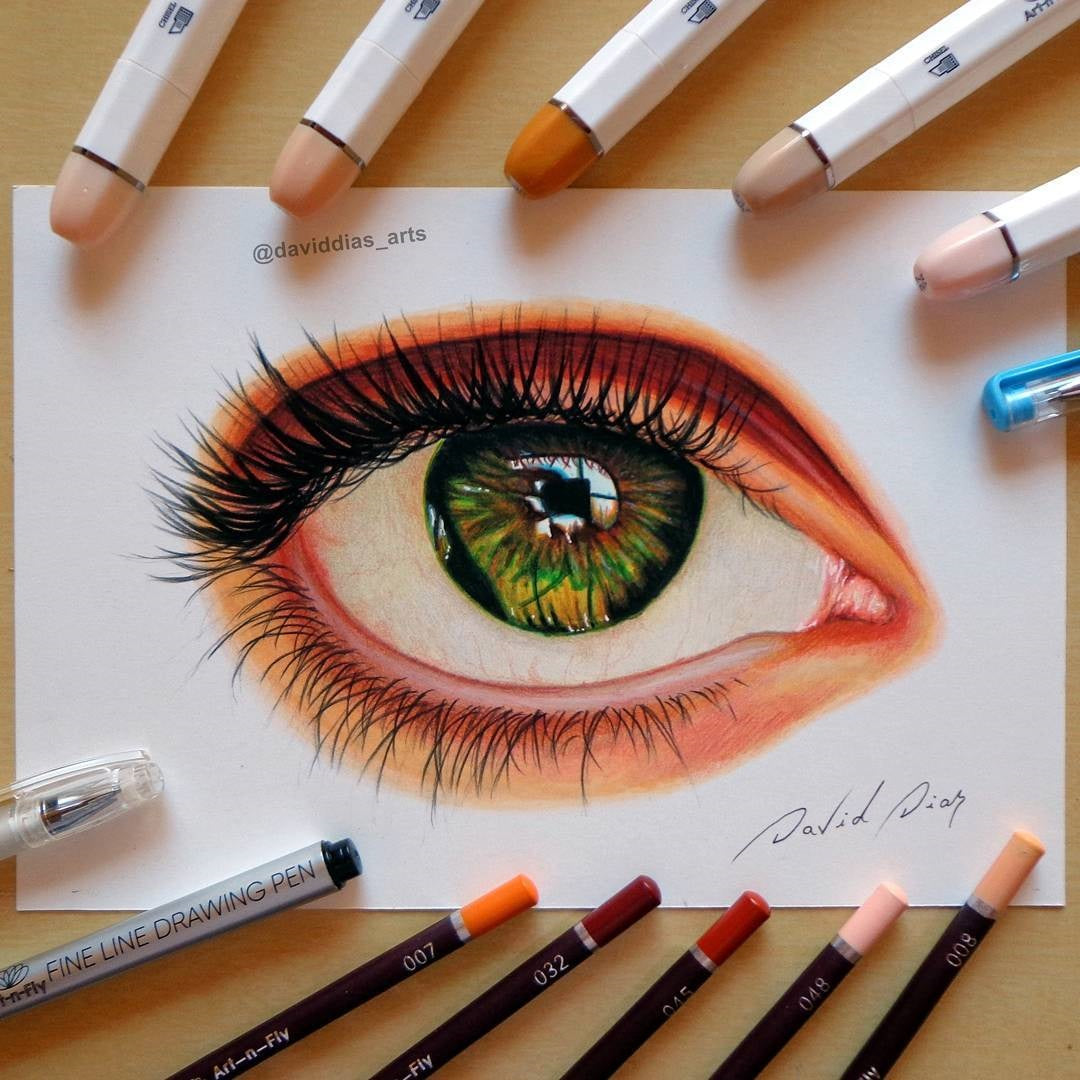How to Draw an Eye Tutorial w/Markers & Pencils