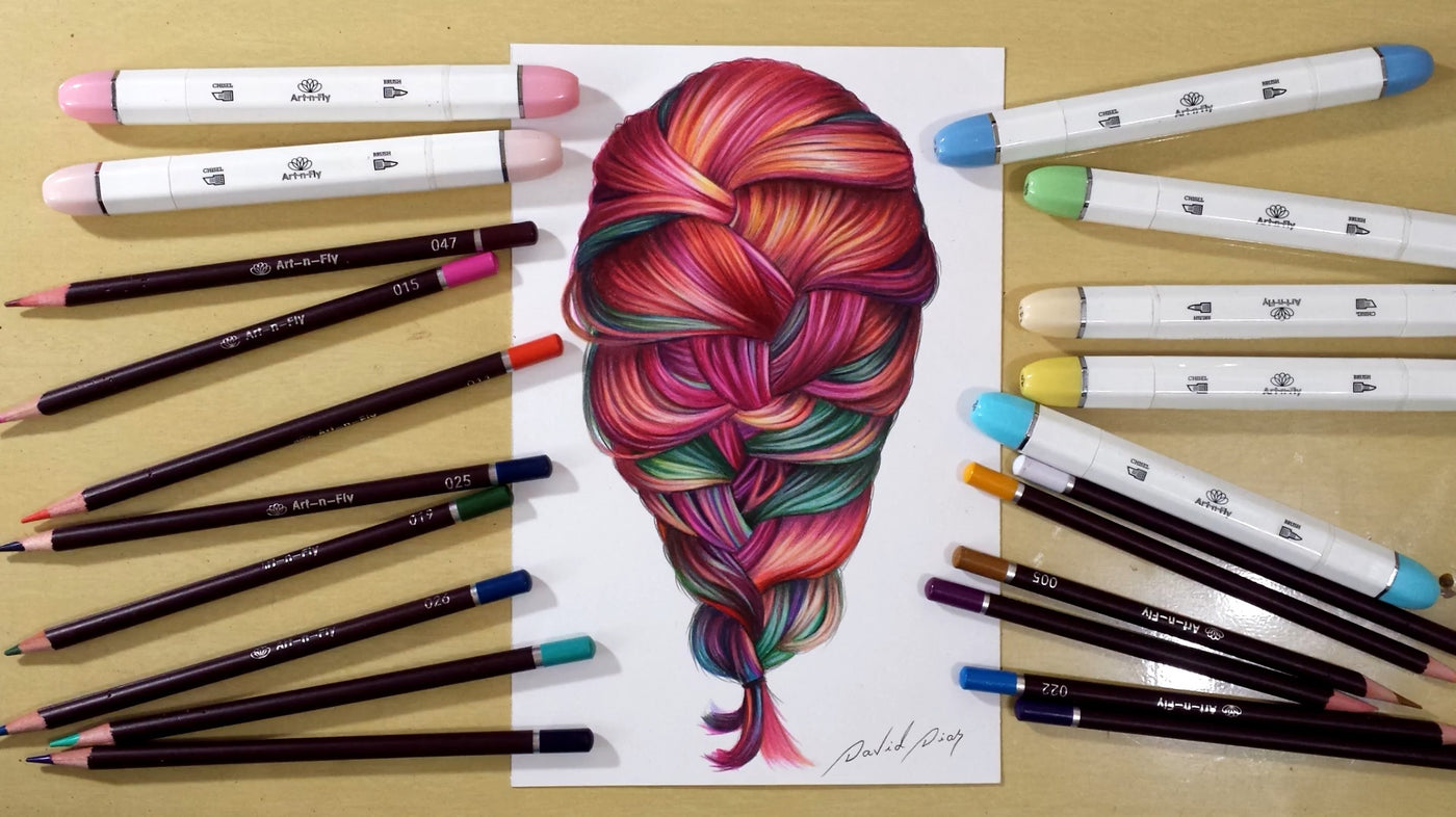 How to Draw With Colored Pencils and Markers (Together!)