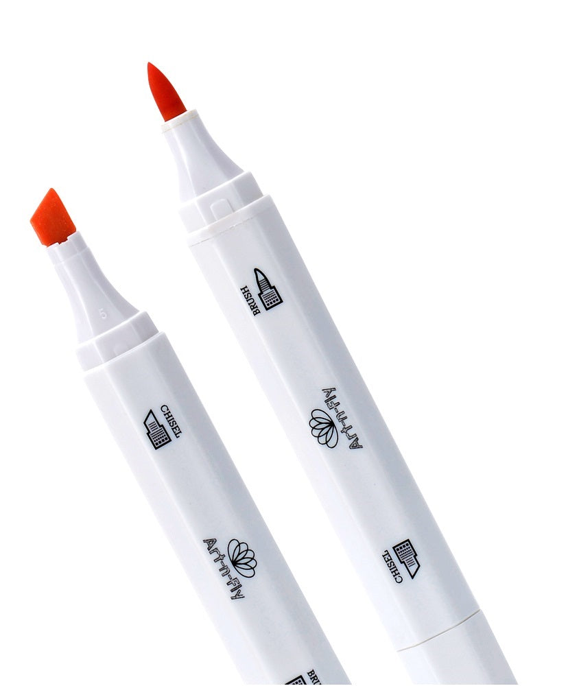 Art-n-Fly Professional Brush Tip Skin Tone Markers Set of 12 Flesh