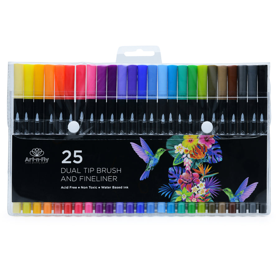 ADI 30 Pack Fine Line Water Color Markers Artist Drawing Crafts
