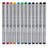 12 Colored 03 Fine Tip Color Inking Pens For Drawing Archival Waterproof Ink Pen Fineliner Sketching Pens for Artist Drafting Manga Pens Writing