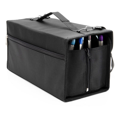 Art-n-Fly 120 Marker Storage Case - Zippered Pouch Zipper Sides and Velcro Reinforced Bag with Carrying Handle Strap and Buckle