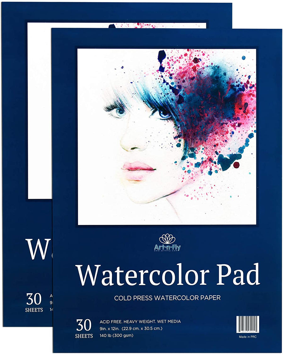 Fuumuui 100% Cotton Watercolor Paper - 20 Sheets 9 x 12 Cold Pressed  Watercolor Paper Pad - 140LB/300GSM Art Paper for Watercolor Gouache Ink  and